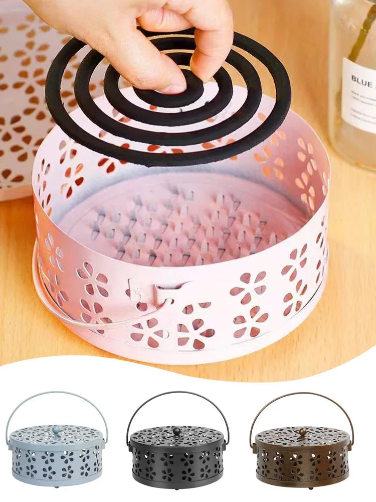 Portable Mosquito Coil Tray Holder Home Insect Repellent Anti-fire Sandalwood Incense Burner Box Anti-Mosquito Supplies