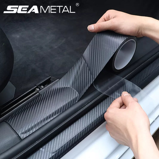 3D Carbon Fiber Car Sticker Anti Scratch Door Sill Protector Door Nano Waterproof Threshold Protective Film for Whole Car Body