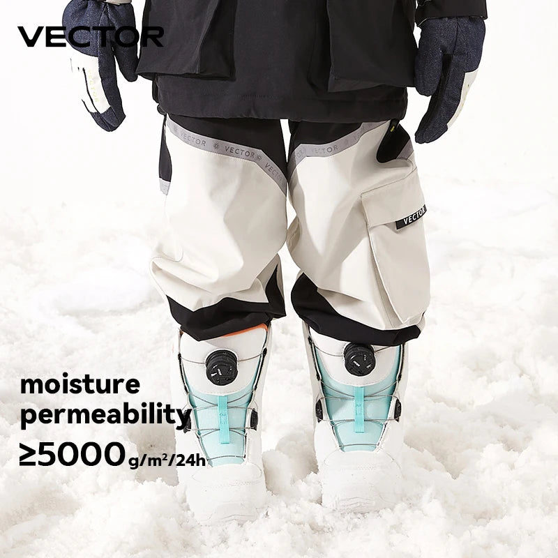 VECTOR Winter Ski Pants Children Outdoor High Quality Windproof Waterproof Warm Snow Trousers Winter Ski Snowboarding Pants