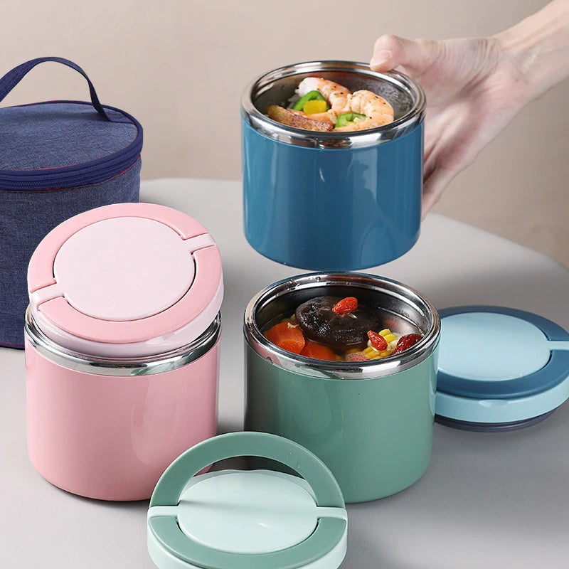 630/1000ML Stainless Steel Lunch Box Drinking Cup Food Thermal Jar Soup Insulated Thermos Container Portable Bento Lunchbox