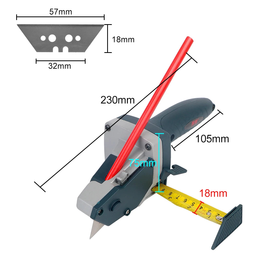 Gypsum Board Cutter Plasterboard Edger Carpentry Tool Woodworking Drywall Cutting Cardboard Scriber With 5M Tape Measure