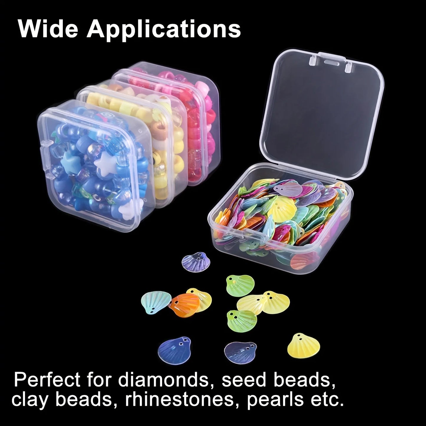 1 Set Beaded Storage Box Nail Art Jewelry Earring Box Plastic Seed Bottle DIY Diamond-Painting Rhinestone Craft Accessories