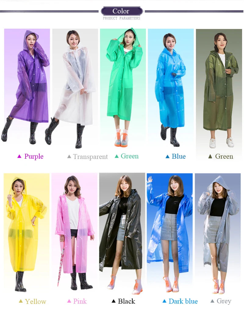 Raincoat Women Men Impermeable Thickened Waterproof Raincoat Tourism Outdoor Hiking Rain Poncho Raincoat Hooded Rain Coat