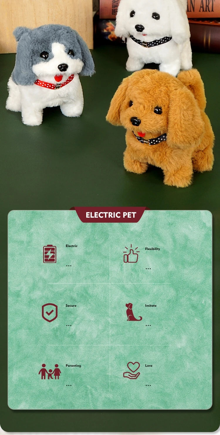 Realistic Plush Simulation Smart Dog Called Walking Plush Toy Electric Plush Robot Dog Toddler Toy Christmas Gift Realistic Plus