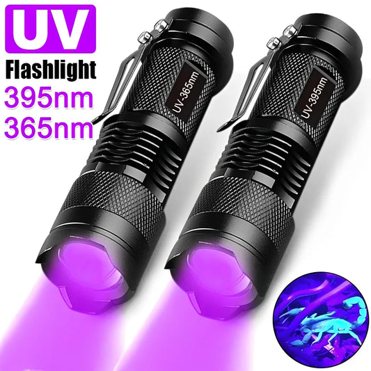 UV Flashlight Handheld Blacklight Flashlight 395nm Mini Light Torch Detector