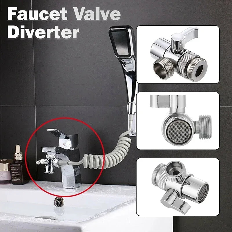 Zinc Alloy Switch Faucet Adapter Kitchen Sink Splitter Diverter Valve Water Tap Connector Toilet Bidet Shower Kichen Accessories