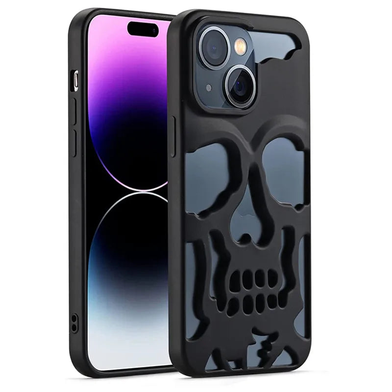 Cool Hollow Skull Anime Soft Case for IPhone 14 13 12 11 Pro Max Plus 14Pro 13Promax IPhone11 Skeleton Deisgn Shockproof Cover