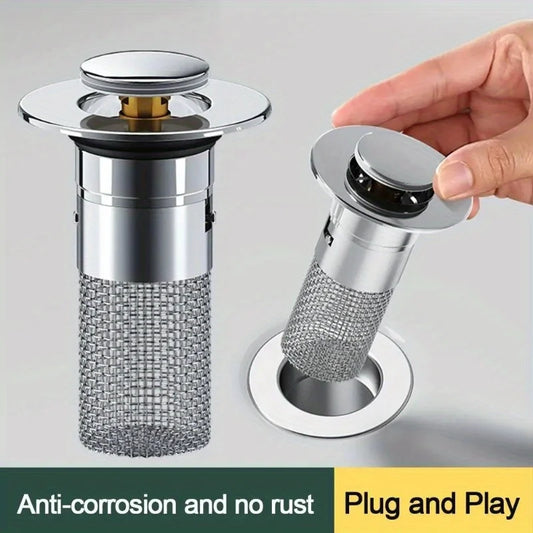 Multifunctional Floor Drain Filter Pop-Up Bounce Core Basin Drain Stopper Hair Catcher Shower Sink Strainer Bathroom Accessory