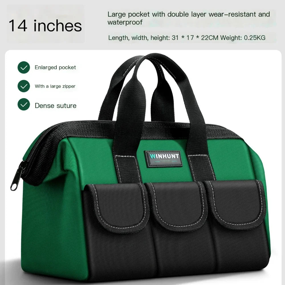 Large Multi-Function Tool Bag Organizer Heavy Duty Tool Pouch Bag Waterproof Anti-Fall Tool Tote Storage Bag with Multi Pockets