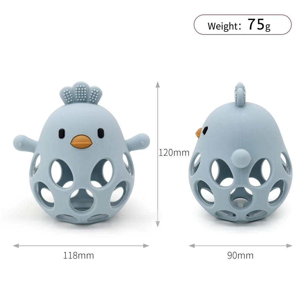 1Pcs Baby Teether Gloves Kids Cartoon Chick Shape Teether Toy Silicone Dental Care Gums Anti-eating Hand Molar Baby Accessorie