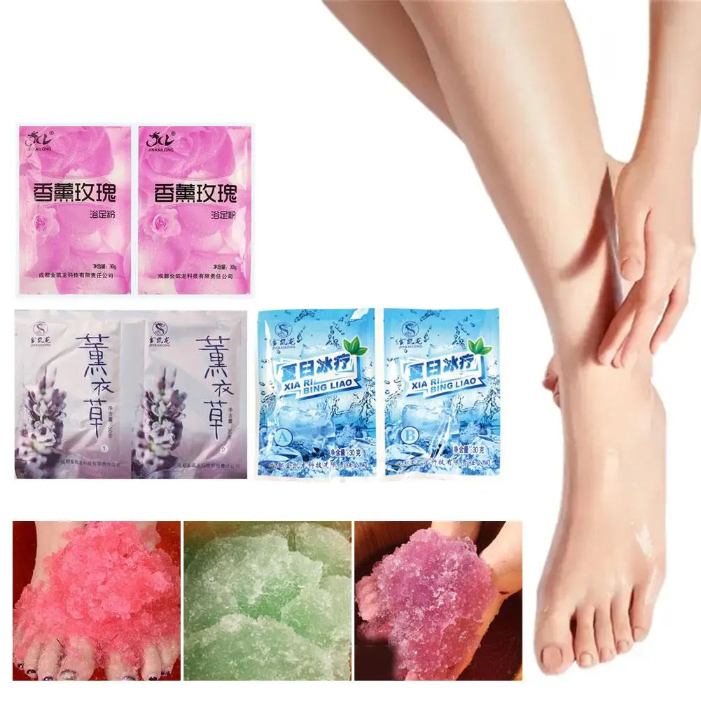 2pcs Rose Bubble Bath Powder Foot Bath Crystal Foot Bath Crystal Mud Body Foot Salt SPA Exfoliation Bath Mud Spa Pedicure