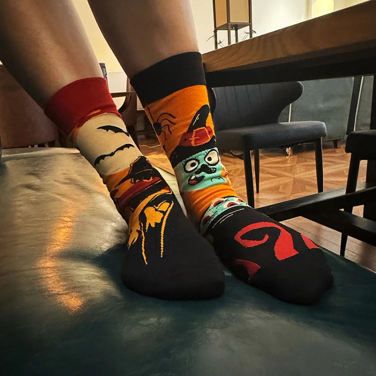 New Asymmetrical Couples AB Mandarin Ducks Medium and High Sleeve Fashion Fashion Sports Color Cotton Socks