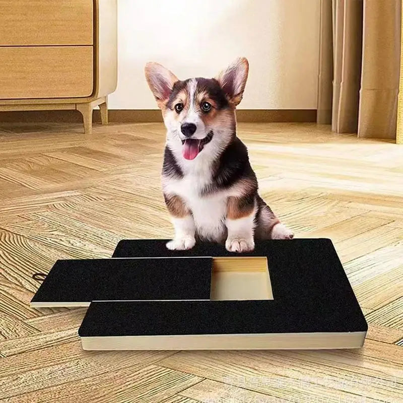 Dog Nail Scratch Board With Built-in Treat Box Wooden Puppy Nail Grinding Pad Dog Nail File Board Sandpaper Board Pet supplies