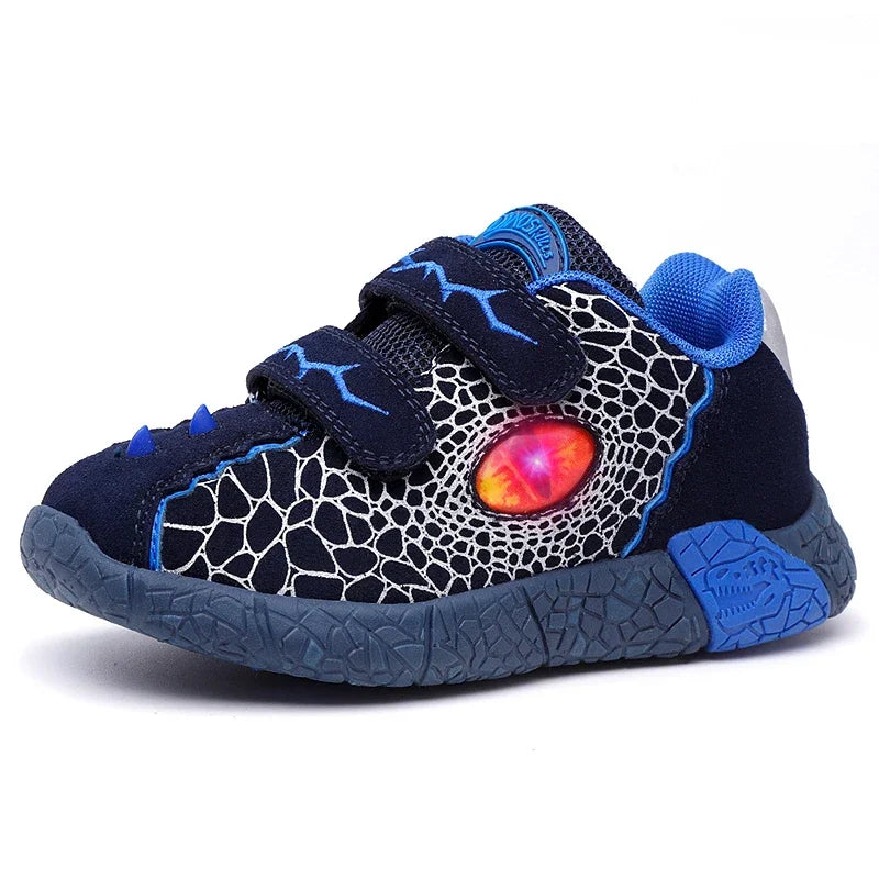 EXDINO Kids LED Spring Autumn Flashing Footwear 3-6Y Boys Little Children Light Up Glowing Sneakers Casual Running Sports Shoes