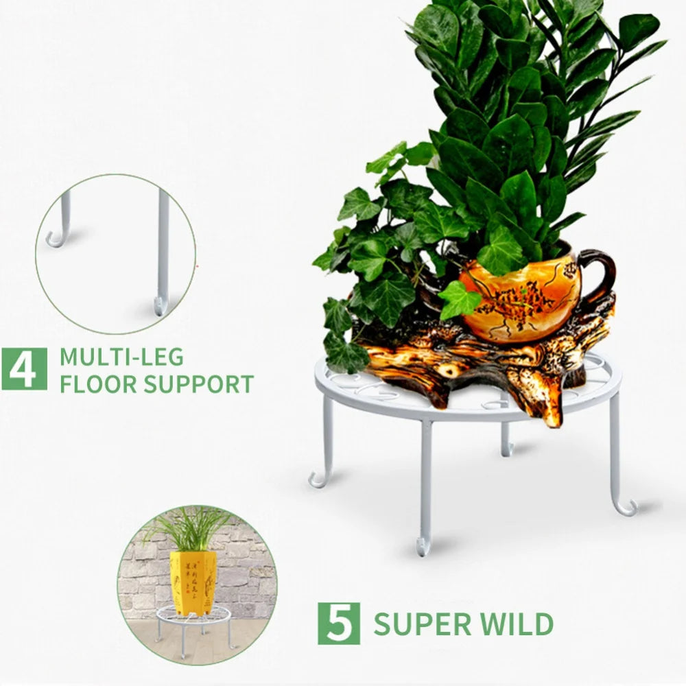 Metal Plant Stand Flower Pot Base Holder Stool for Home Garden Indoor Outdoor Flower Plant Display Free Standing Bonsai Holder