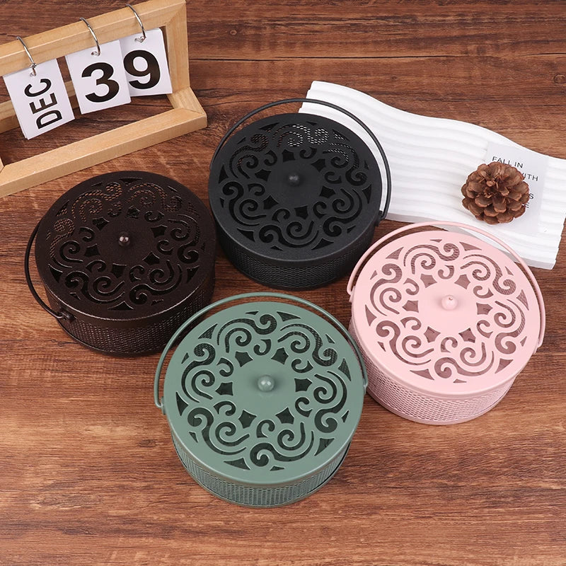 Portable Mosquito Coil Tray Holder Home Insect Repellent Anti-fire Sandalwood Incense Burner Box Anti-Mosquito Supplies