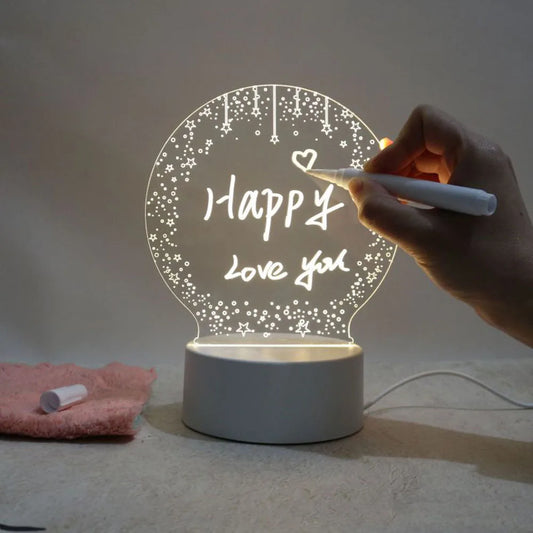 Message Board Lamp With Erasable Markers Rewritable Light Board For Desk Kids Bedroom Sleep Led Night Light Room Decor