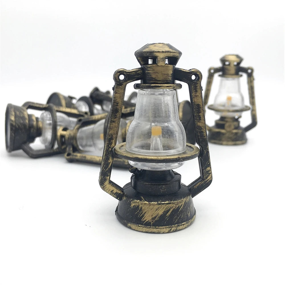 1:6 Scale Miniature Oil Lamp Dollhouse Accessories Retro Style Mini Kerosene Lantern Micro Landscape Decor Scene Ornaments