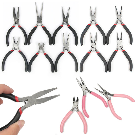 1Pcs Mini Pliers Insulated Cutter Clamping Stripping Wire Crimping Cable Cutters Round Long Nose Pliers For Jewelry Making Tools