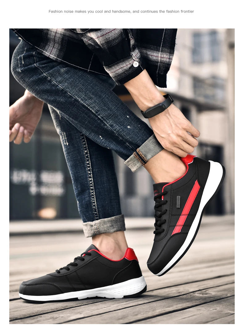 2022 Leather Men Shoes Sneakers Big Size 48 Men Casual Shoes Italian Breathable Leisure Male Non-Slip Footwear Vulcanized Shoes