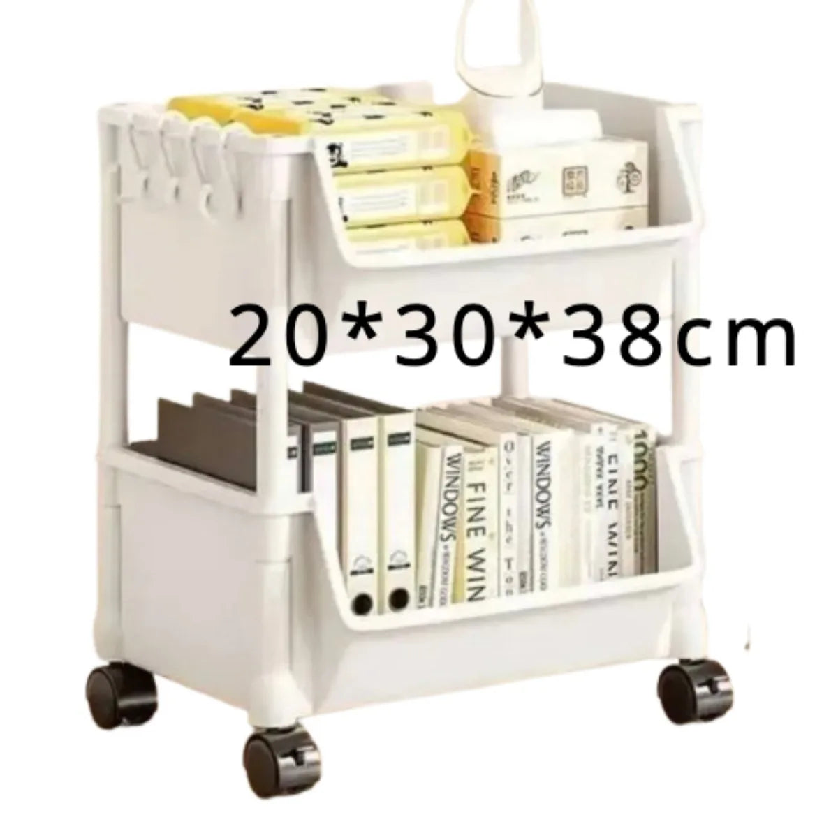 Multi-Layer Movable Trolley with Wheels Bookshelf Portable Corner Storage Rack Kitchen Storage Cabinet Home Organizer Shelves