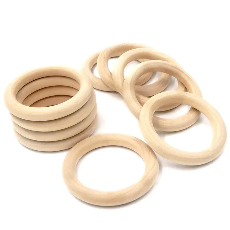 Wooden Rings Wooden Hoops for Craft Wood Rings Circle Macrame Accessories Round DIY Wood Hoops Wood Craft Decoration Woodworking