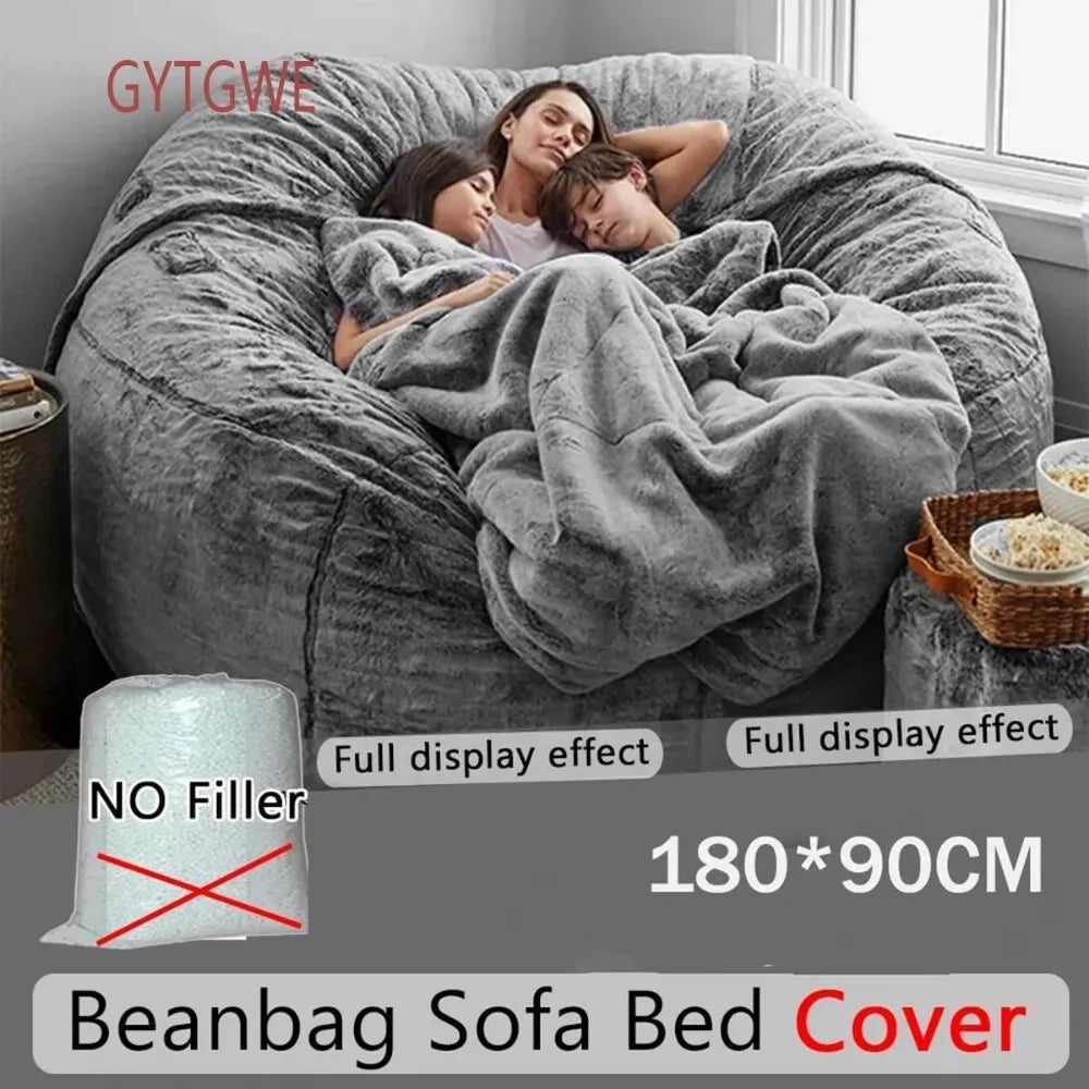 bean bag Chair ，for Adults Covers6FT No Filler Huge Large Fluffy Bean Bag Adult Sitting Chairs2Seater or4Seater for Living Room