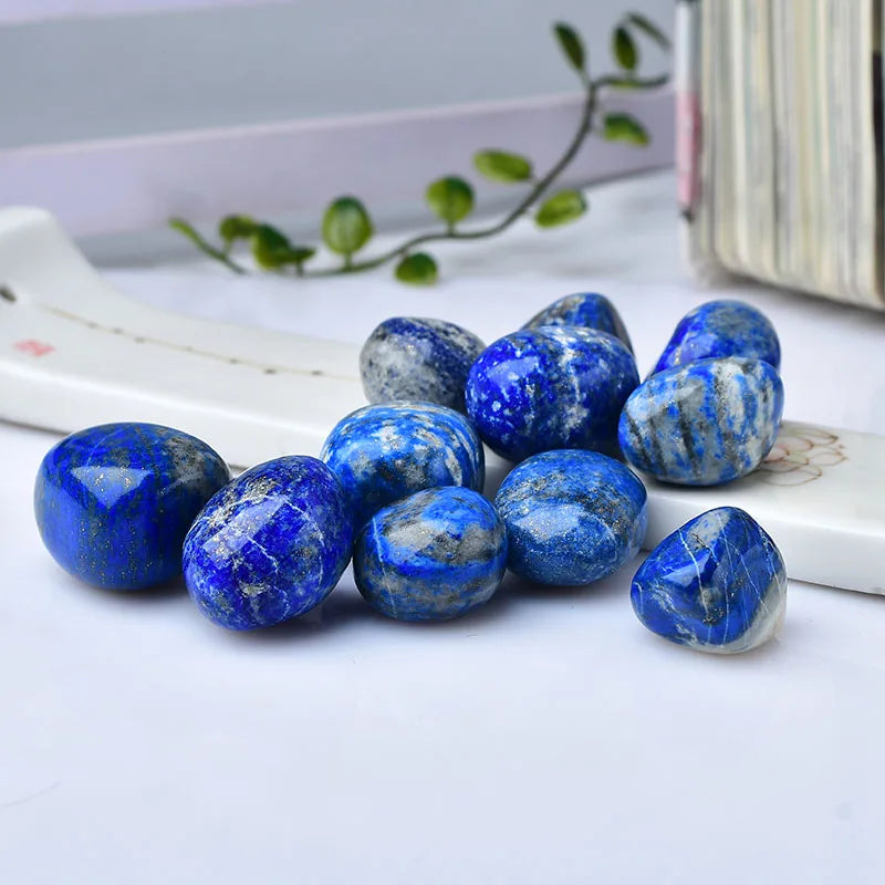 Natural Lapis Lazuli Tumbled Stones for Wicca Reiki Healing Crystals Polished Energy Chakra Stone Ornament