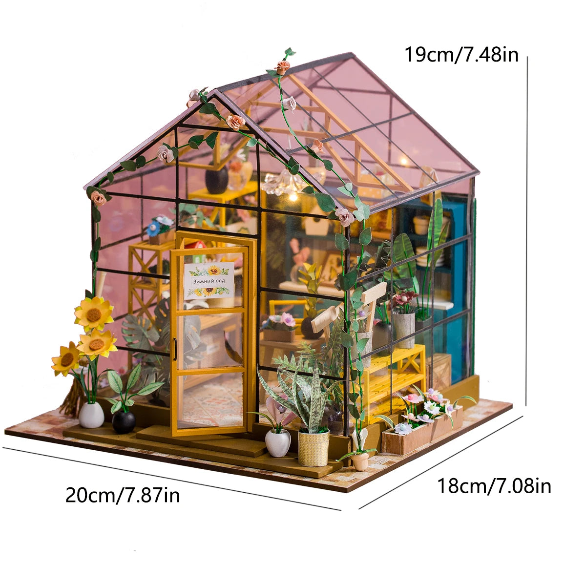 Baby House Kit Mini DIY Flower House Handmade 3D Puzzle Assembly Building Model Toys, Home Bedroom Decoration with Furniture, Wo