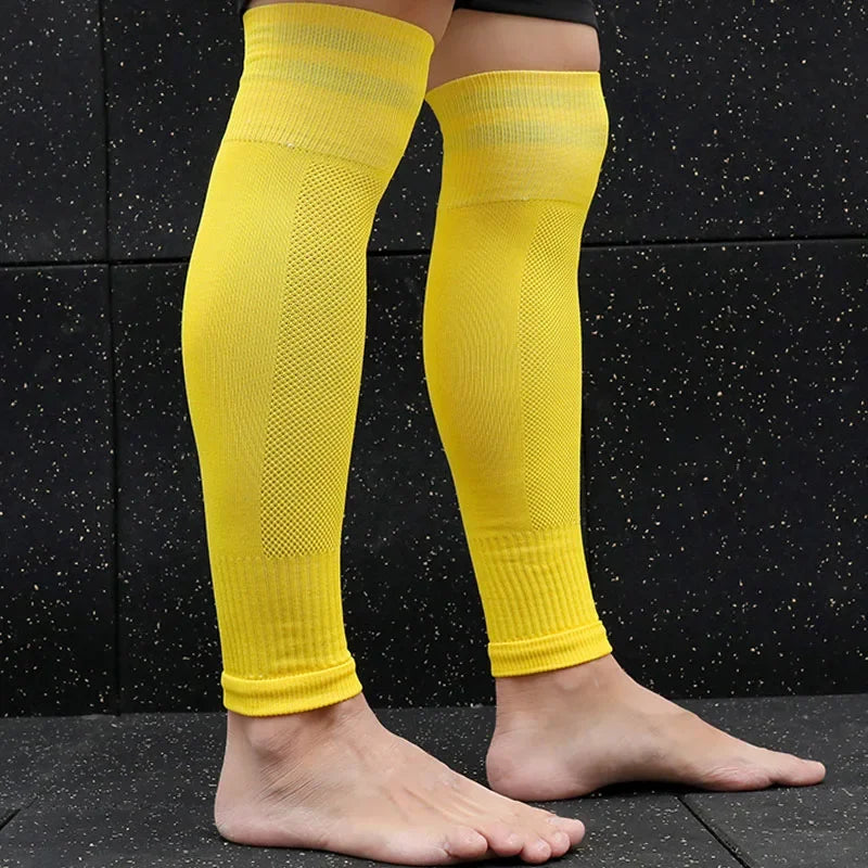 New Style Adult Football Calf Socks Over-the-Knee Soccer Leggings Socks Kids Breathable Sports Knee Pads Leg Cover Joint Knee