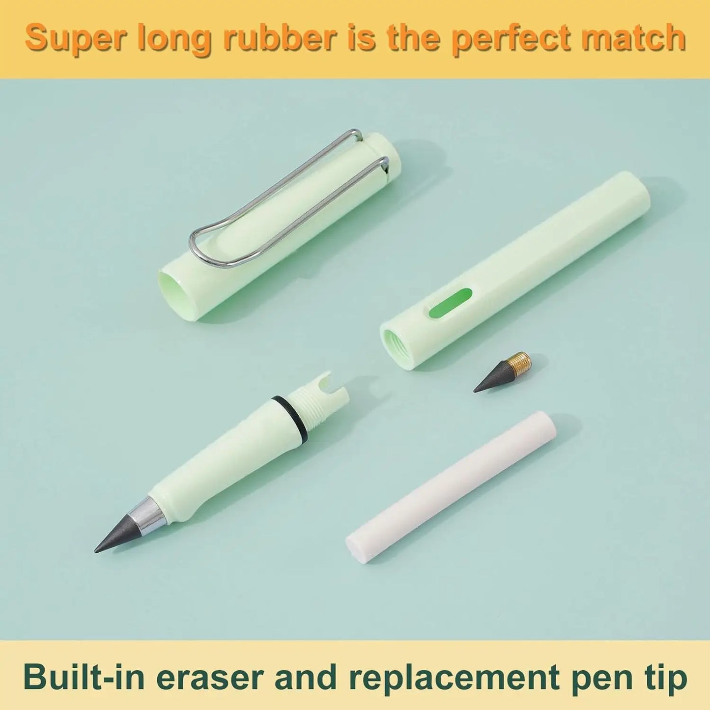 Infinity Pencil Forever Pencil with Eraser Cute Eternal Pencil Everlasting Pen with Replaceable