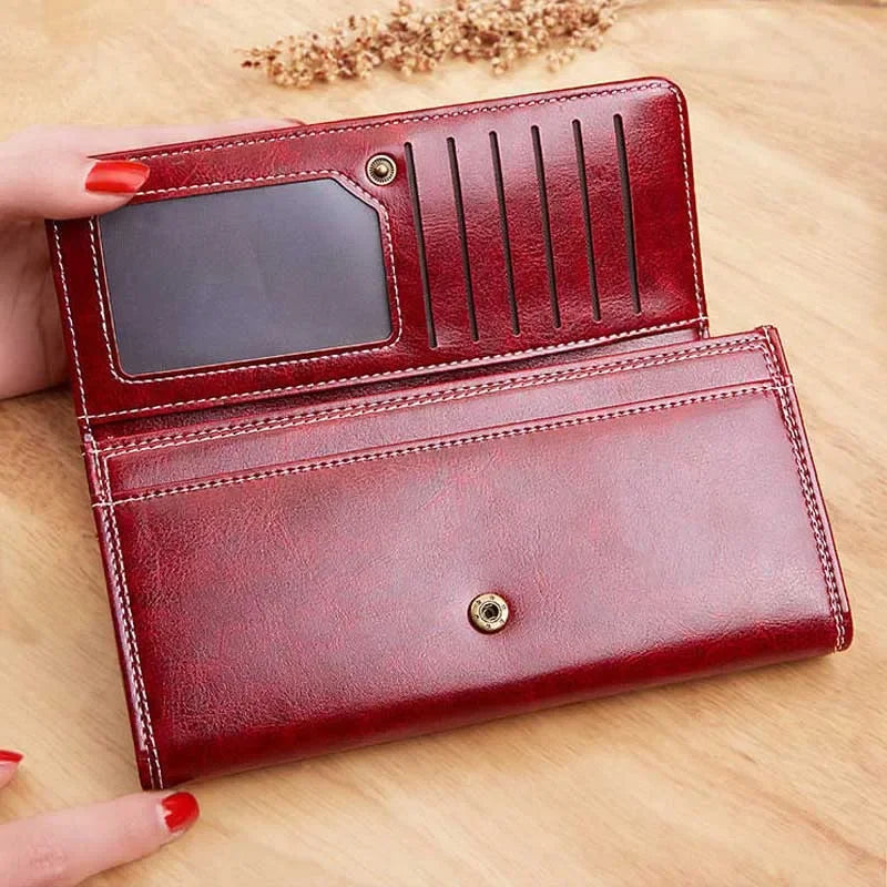 Women's Leather Wallet Woman Luxury Long Wallets Fashion Women Purses Money Bags Handbags Womens Purse Cards Holder Carteras