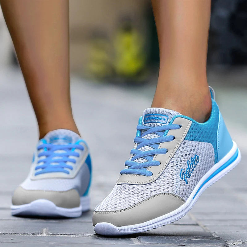 2024 New Fashion Sneakers For Women Breathable Trainers Outdoor Women Sneakers Mesh Fabric Lace Up Female Footwear Shoes Women