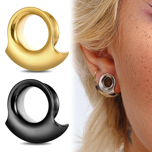 Giga 2 PCS Classy Ear Plugs Tunnels Stretcher Hollow Stainless Steel Gauges Expander 8mm-25mm Body Piercing Fashion Jewelry Gift