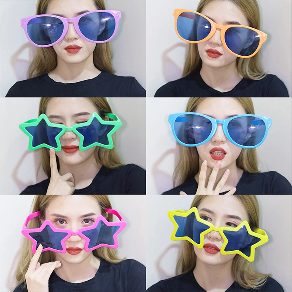 Dress Up Cool Glasses Holiday Makeup Whimsy Hearts Super Large Sunglasses Personality Exaggerated Birthday Party Selfie Props