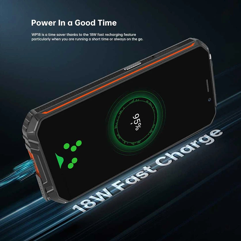 OUKITEL WP18 12500mAh Battery Rugged Smartphone 4GB+32GB 5.93"HD Quad-Core Helio A22 Cell Phone Android 11 Mobile Phone