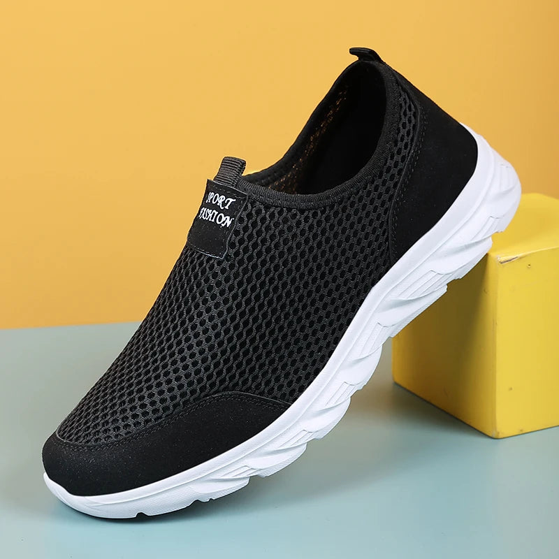 Breathable Summer Sneakers Men Casual Sport Shoes Light Weight Mesh Footwear For Running Slip On Walking Shoes