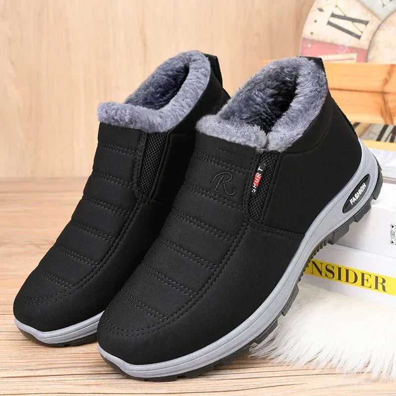 Cotton shoes 2024 winter new item with plush and thickened couple snow boots windproof and warm short boots for men and women