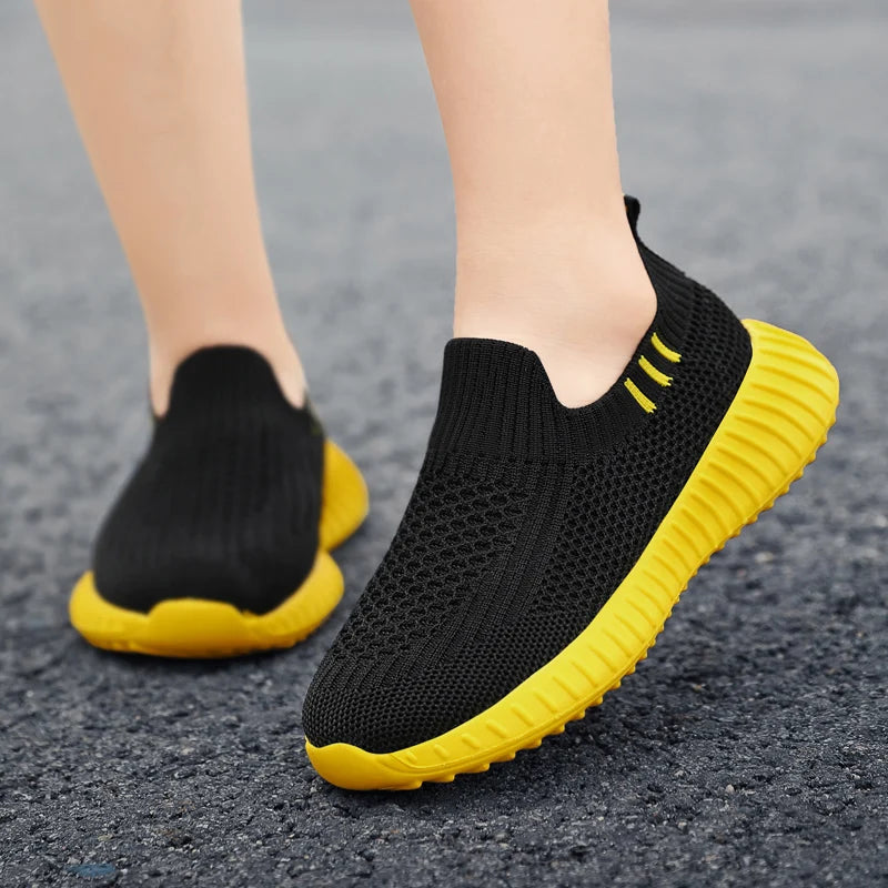 Kids Shoes Boys Running Sport Shoes Children Socks Sneakers Big Girls Breathable Mesh School Shoe Soft Sole Casual Walking Tenis