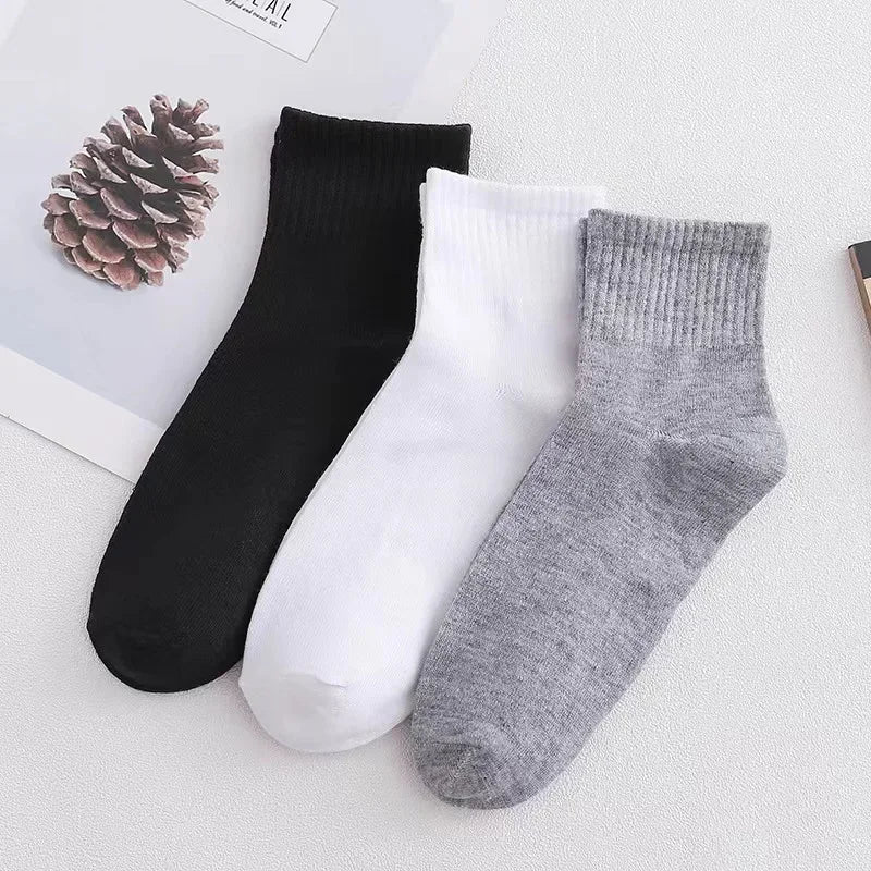 10Pairs/Lot Men's Casual Socks Antibacterial Breathable Business Socks Soft Fabric Elastic Medium Socks for All Seasons EU38-45