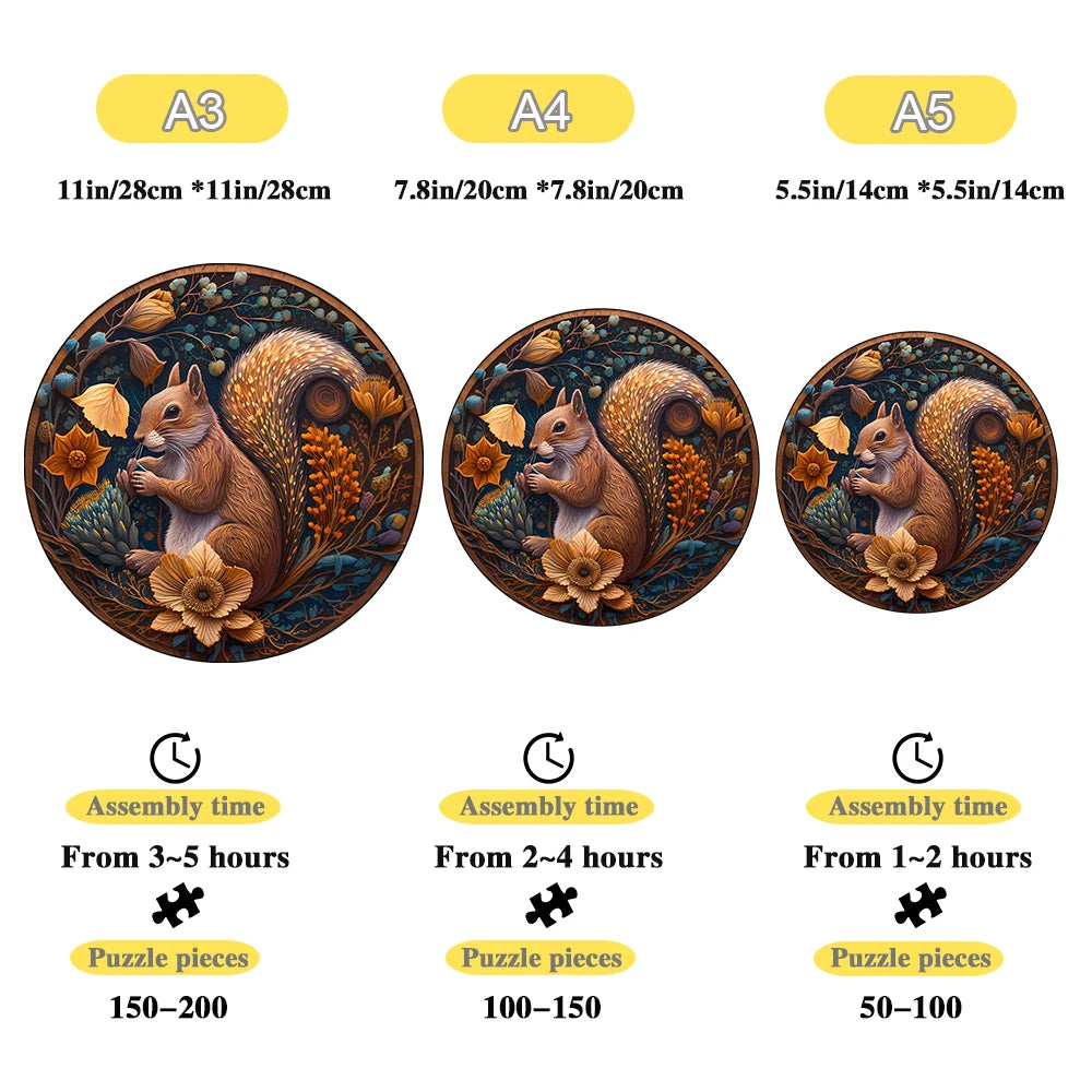 Unique Animals Wooden Jigsaw Puzzles For Adults Kids Wooden Puzzle Educational Toys Gifts Wood Diy Crafts Squirrel Puzzle Games