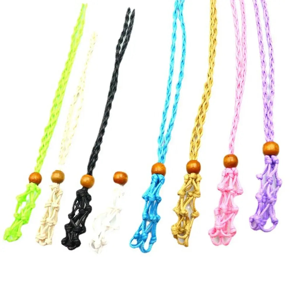 Multipurpose DIY Necklace Cord Braided Length Adjustable Crystal Necklace Holder Hand-woven Wax Rope Braided Necklace Cord Jewel