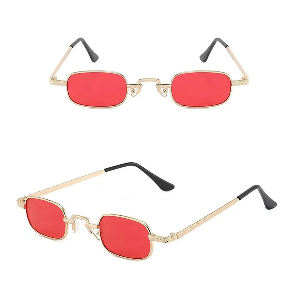 Small Rectangle Sunglasses for Women Men Fashion Retro Metal Frame Sun Glasses Vintage Punk Shades UV400 Protection Eyewear