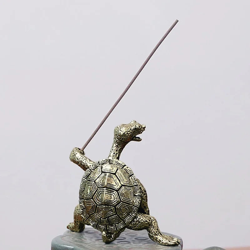 1PC Mini Metal Turtle Shape Incense Stick Meditation Buddha Sandalwood Stick Holder Funny Animal Incense Holders Home Decor