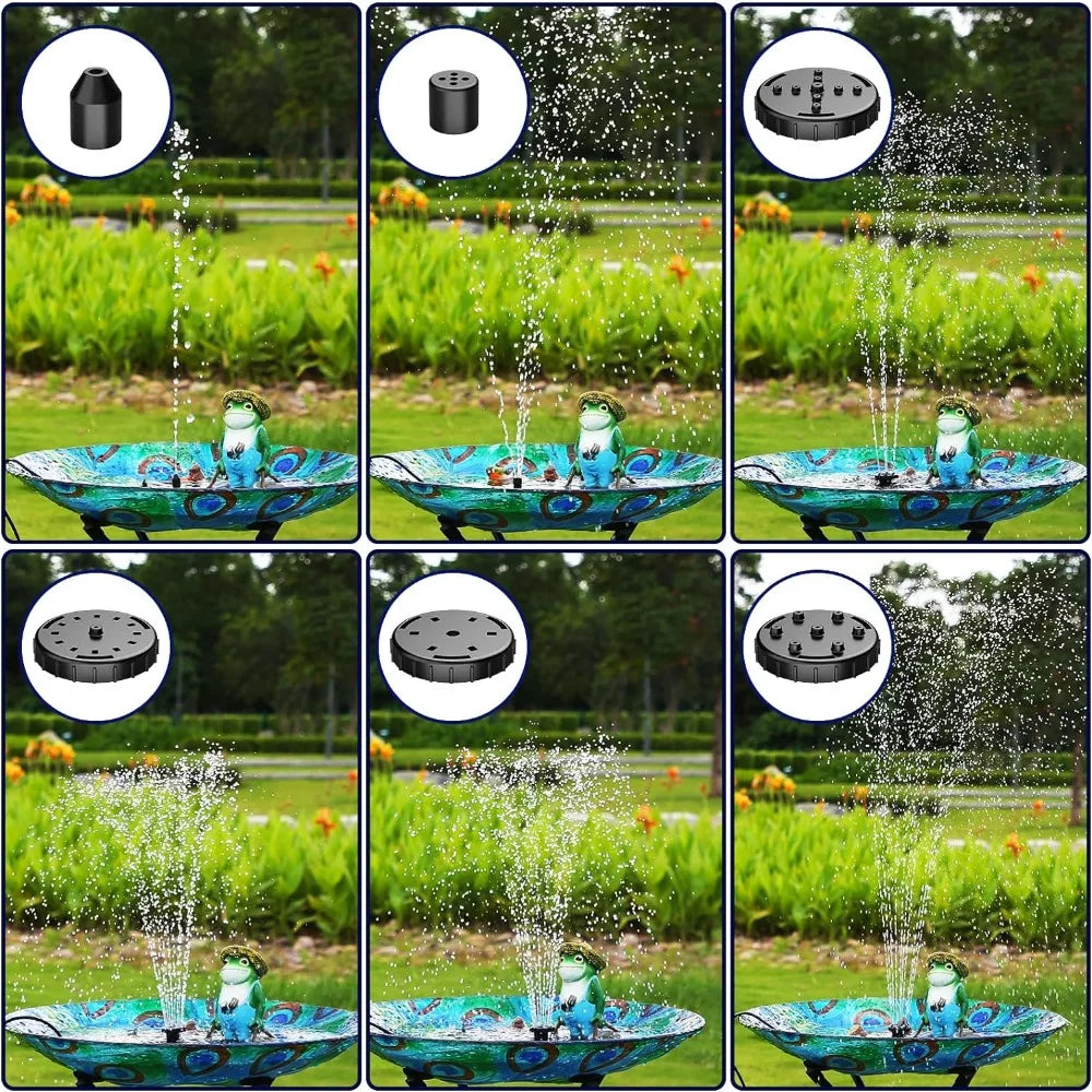 2.8W Split Design Solar Fountain with 8 Nozzles and 3-meter Water Pipe, Easy Installation for Garden Bird Bath Fountain Pump