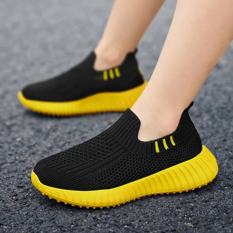 Kids Shoes Boys Running Sport Shoes Children Socks Sneakers Big Girls Breathable Mesh School Shoe Soft Sole Casual Walking Tenis