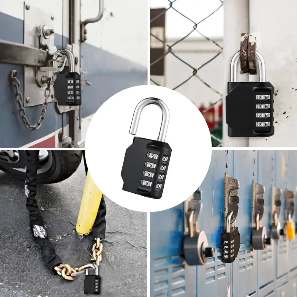 ORIA Combination Padlock 1PCS Password Locks 4 Digit Waterproof Outdoor Lock For Door Suitcase Bag Package Cabinet Locker Window