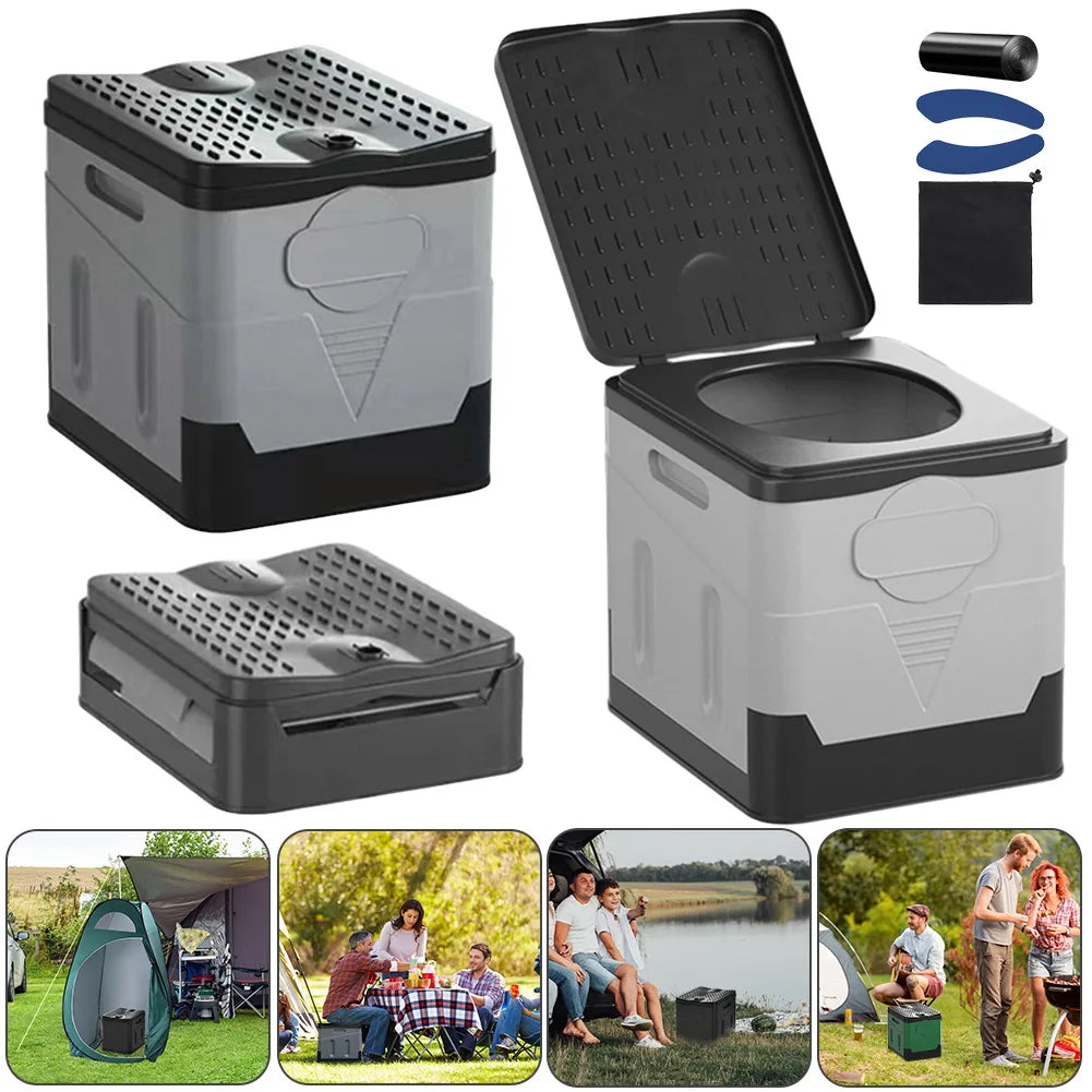 Portable Camping Toilet Trash Can Portable Toilet for Tour Emergency Self-driving for Car Truck Camping Hiking Fishing Long Trip