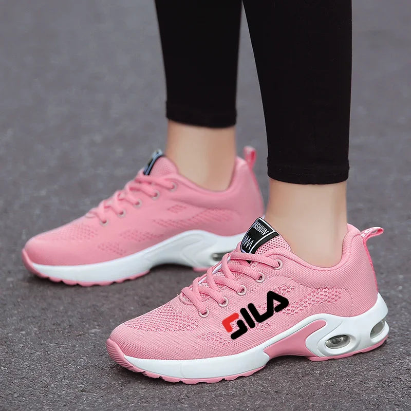 New Running Shoes Ladies Breathable Sneakers Summer Light Mesh Air Cushion Women's Sports Shoes Outdoor Lace Up Training Shoes