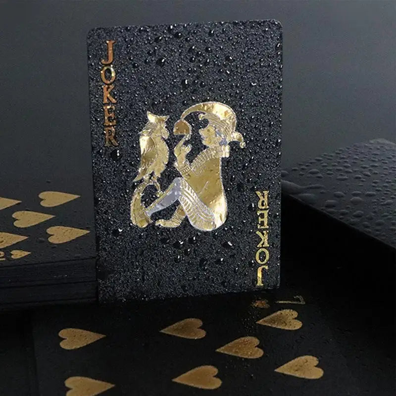 New 54 Gold Playing Cards Plastic Poker Game Deck Foil Pokers Pack Magic Waterproof Card Gift Collection Gambling Board Game